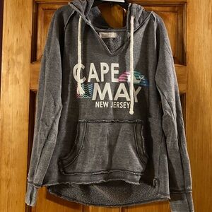 Ocean Drive Vintage Gray Shore Surf Beach Cape May NJ Hoodie
